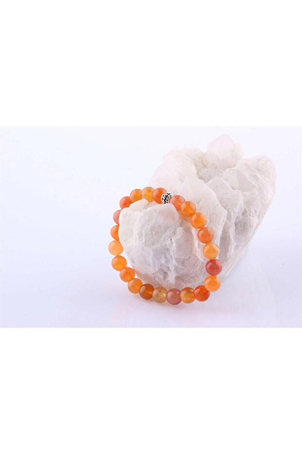 Carnelian Agate Natural Stone Bracelet 8 mm