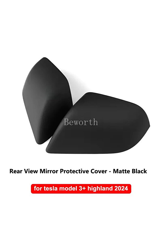 Matte Black For Tesla Model 3 Highland 2024 Rear View Mirror Protective Cover Carbon Fiber ABS Rear