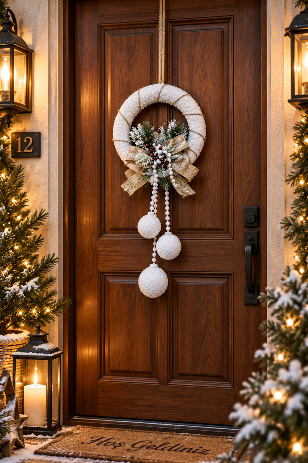 New Year's Christmas New Year Concept Door Decoration