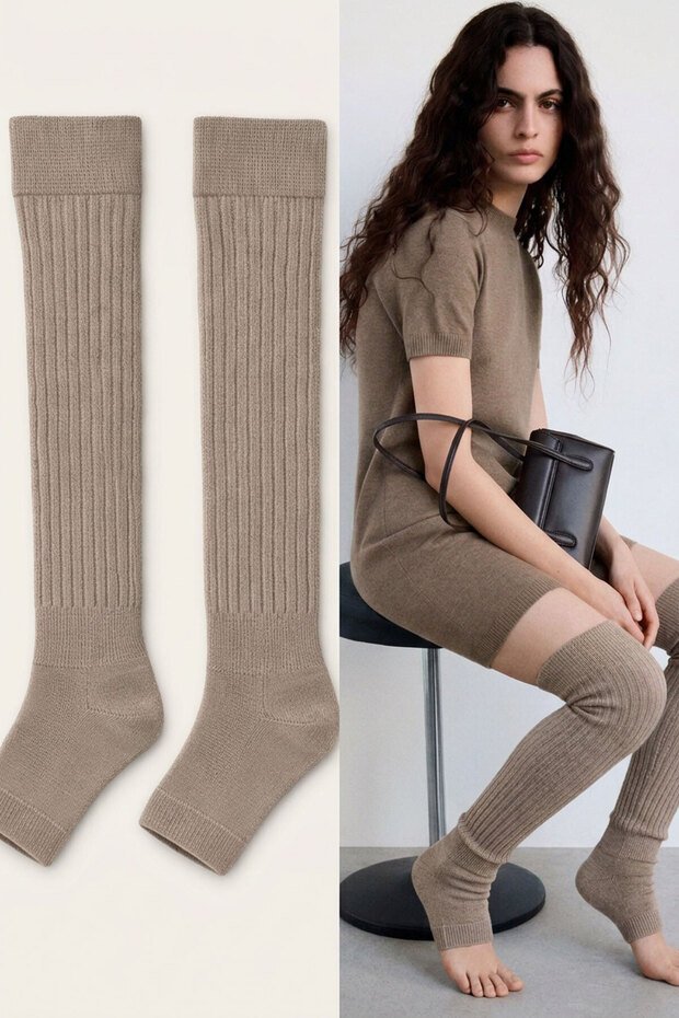 Toeless Elastic Above-Knee Basic Cotton Leggings