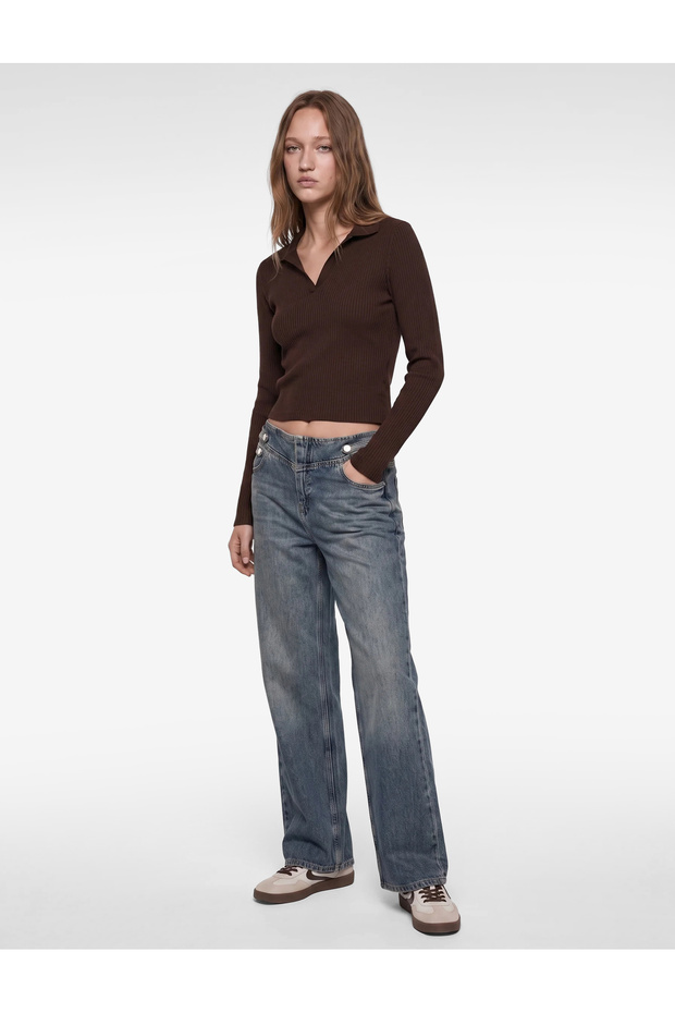 Camisole Long Sleeve Slim Fit Polo Collar T-Shirt