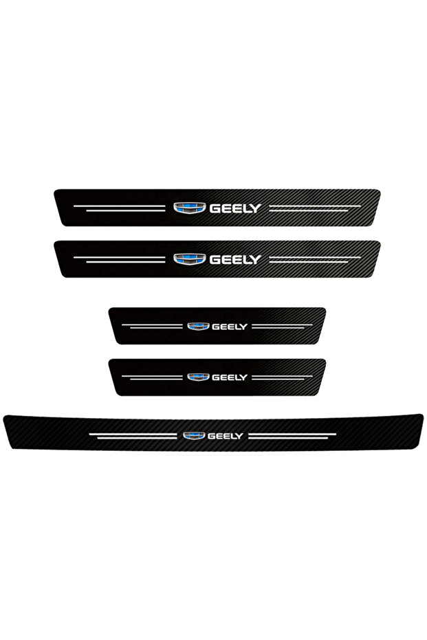 5Pcs Car Door xTrunk Car Door Sill Protector Stickers Carbon Fiber Threshold Strip For Geely LC Pand