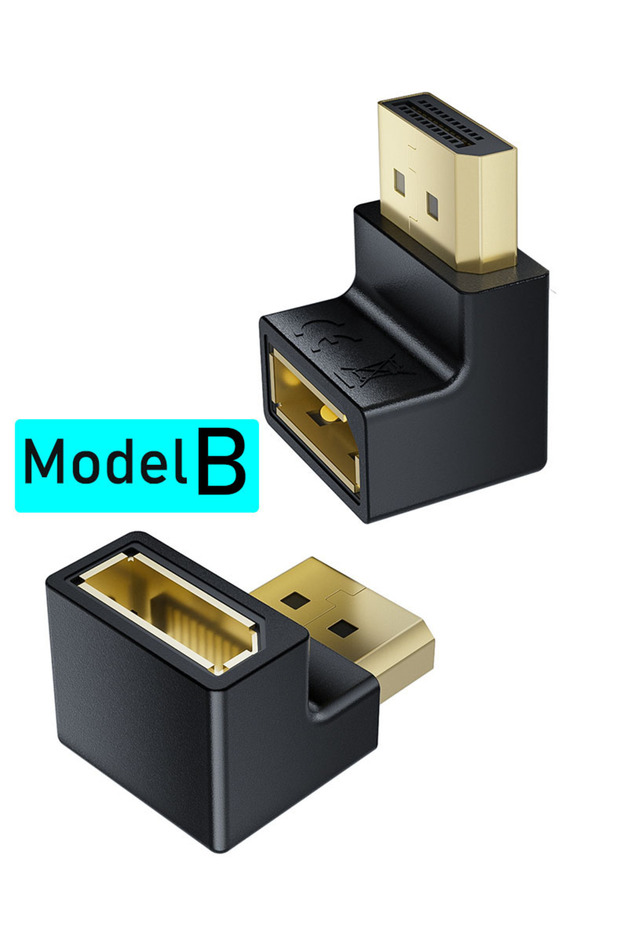 B 90 Degree DisplayPort Cable Adapter Right Left Angle DisplayPort Adapter Converter DisplayPort 1.4