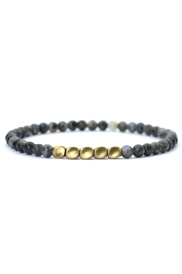 M 19.5cm 7.7Inch BlackFlash New Men 4mm Bracelet Irregular Copper Beads Strand Braclet Minimalist Bl