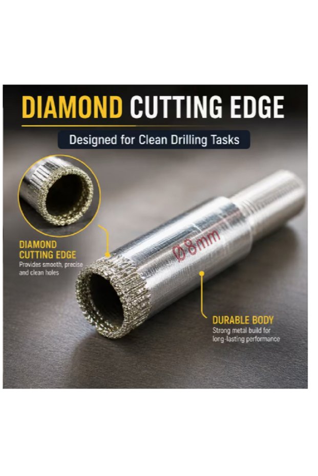 Diamond Holesaw 8mm – Heavy-Duty Diamond Drill Bit for Tile, Glass, Marble & Ceramic