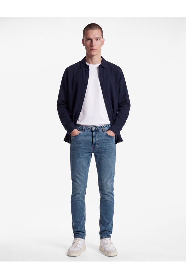 Cotton Regular Waist Pocket Skinny Fit Jean Trousers - Michael Jean