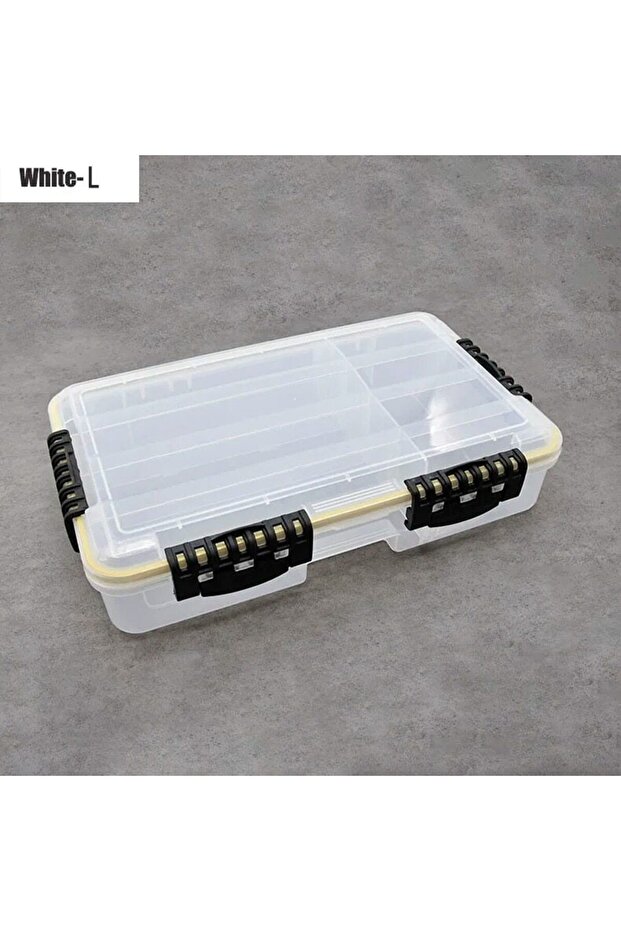 white L Waterproof Fishing Tackle Box Large Capacity Fishing Accessories Tool Storage Box Fish Hook