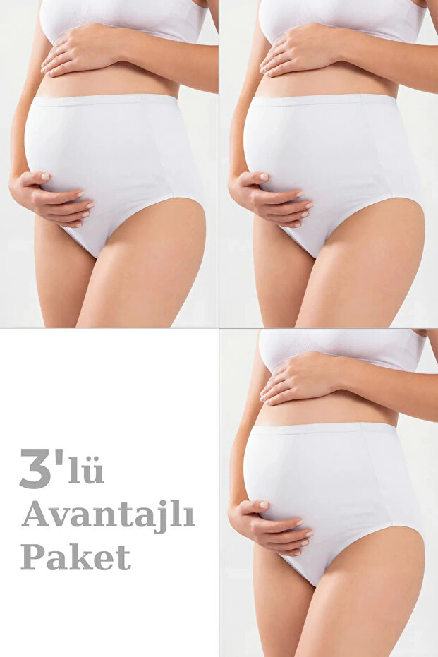# Maternity 3-Pack Women's Cotton Lycra High Waist Maternity Panties Flexible Comfortable Fabric