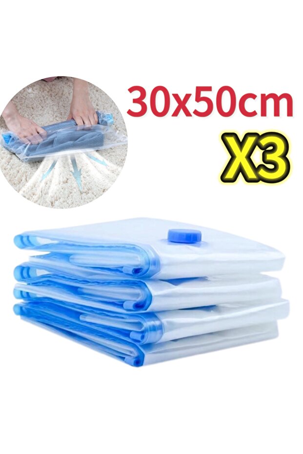 30x50cm-3pcs NEW 3/5PCS Vacuum Storage Bags for Clothes,Bedding,Space Saving Bags Storage Vacuum Sea
