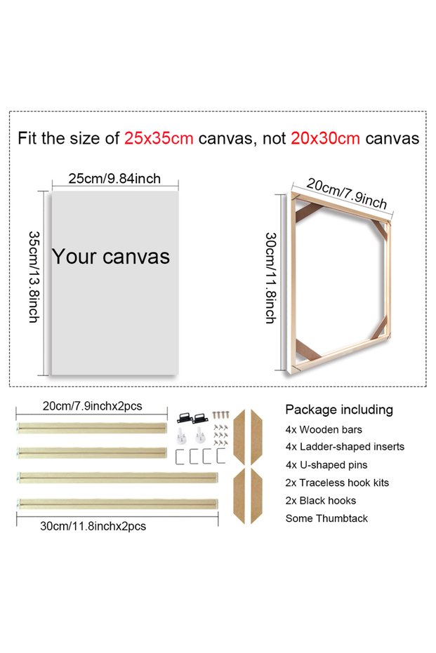 20x30cm Custom Sizes DIY Canvas Frame Wooden Frames Wooden Photo Oil Painting Canvas Diamond Paintin