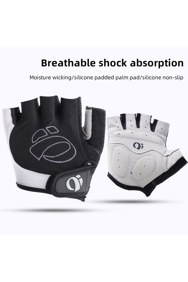 XL Grey Half Finger Bicycle Gloves Anti-Slip Shock Absorbing Breathable Sports Gloves for MTB Road B