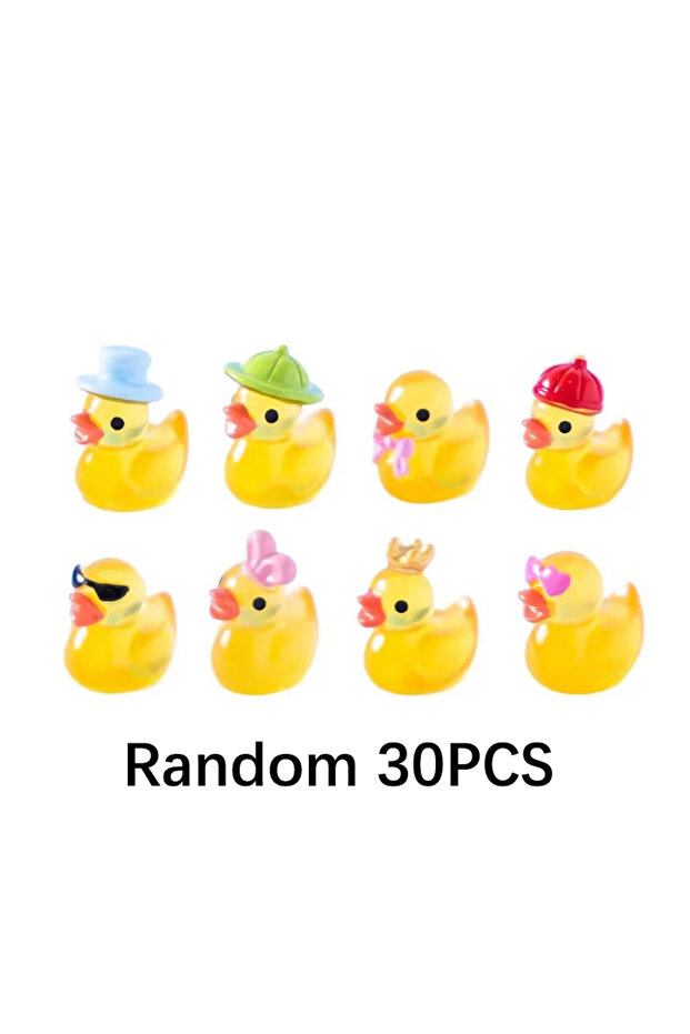 30pcs-new 30/60/100PCS Luminous Mini Duck Micro Landscape Access Miniature Figurines Fairy Home Deco