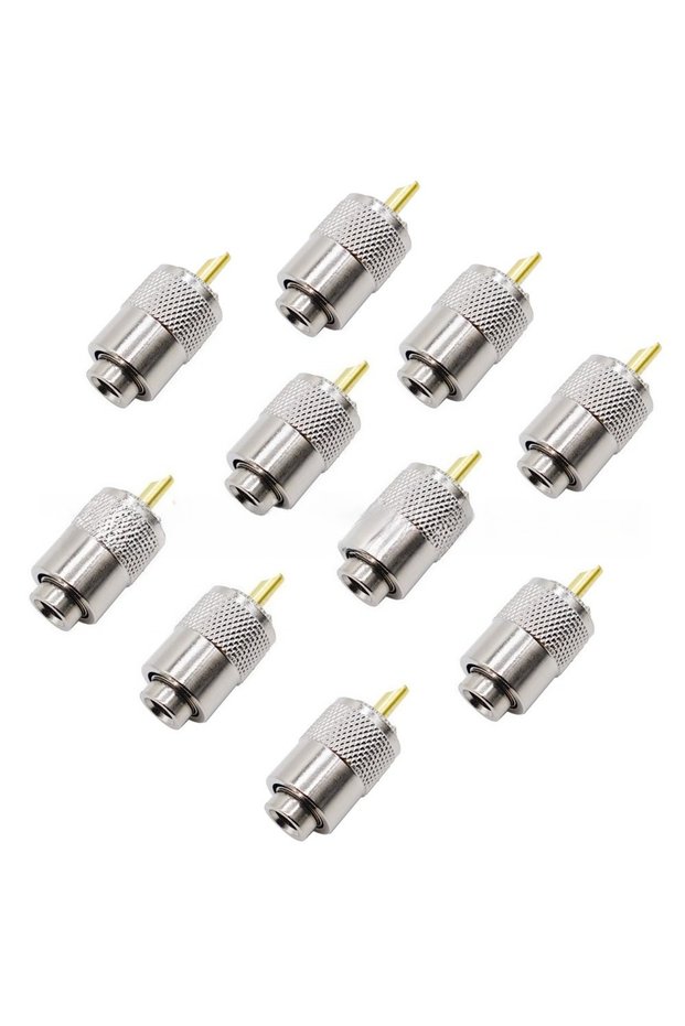 10PCS 1/5/10/20/30PCS UHF PL-259 Male RF Connector 58mm Tail Hole Split Type for RG58 LMR-400 Coaxia