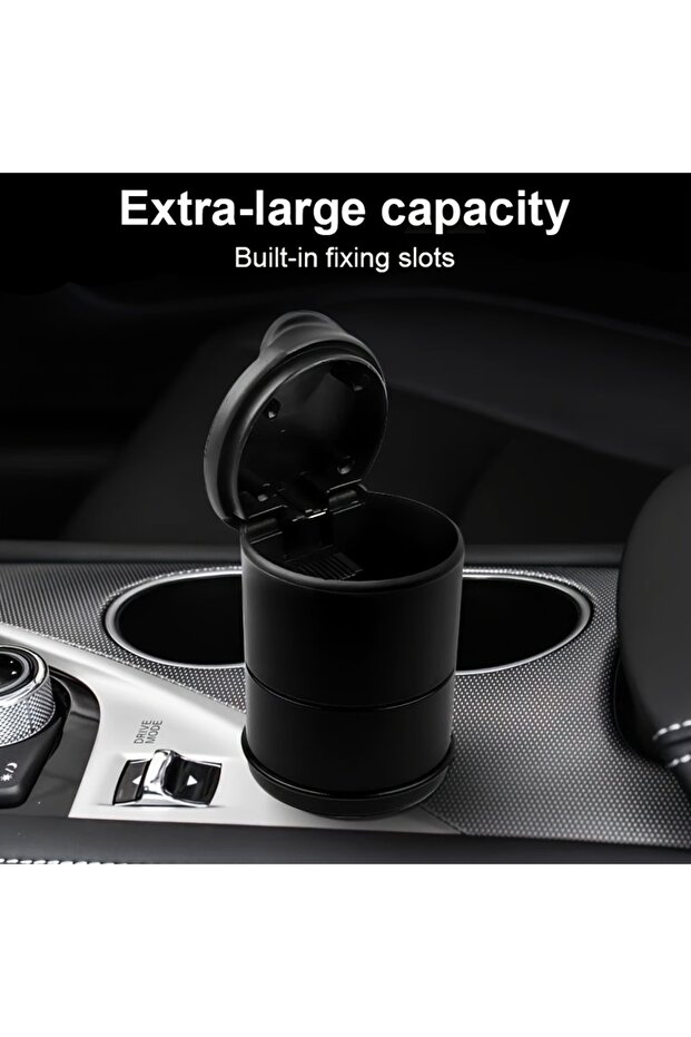 black Lcars Car Ashtray, Ash and Trash Storage with Lid, No Odor Inside the Car, Car Interior Access