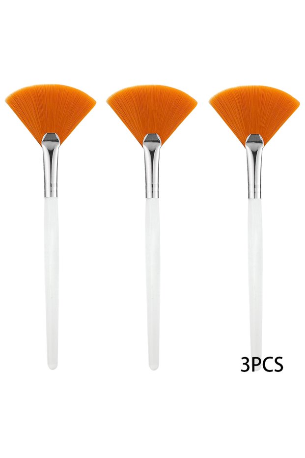 Yellow 3pcs 3/9 Pieces Facial Fan Mask Brushes Soft Mask Brush Applicator Esthetician Facial Mask Br