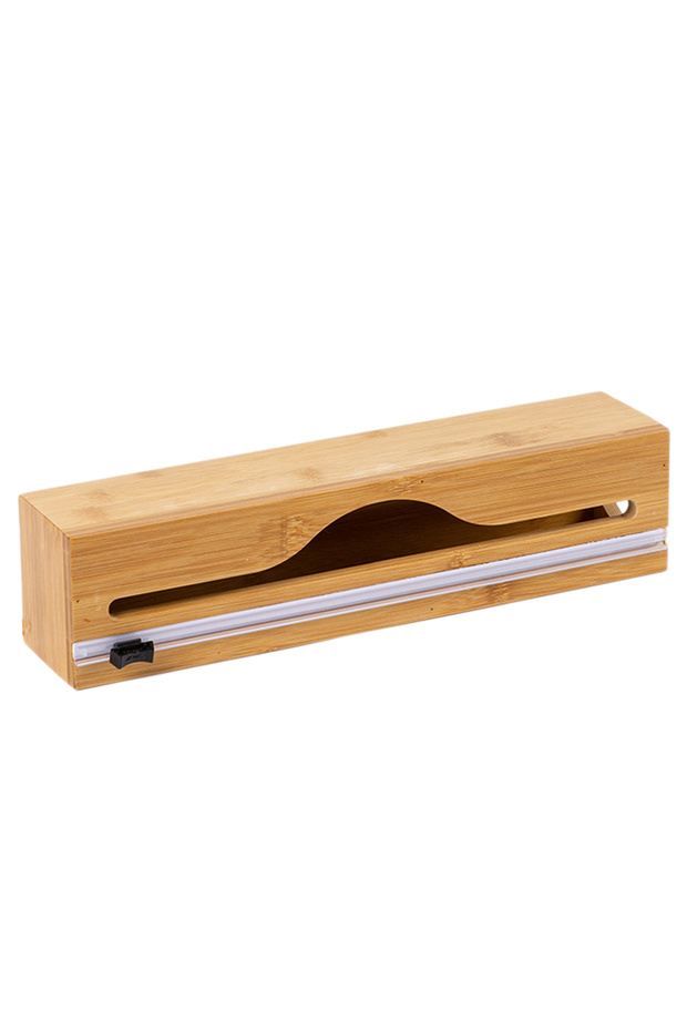One Layer Foil Dispenser With Cutter,Wall Mounted Bamboo-Foil Cling Film Cutter,Kitchen Wrap Dispens