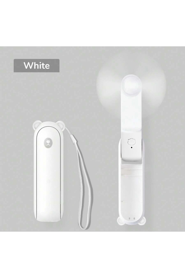 WHITE Portable MiniFan,USB Rechargeable 3Adjustable Speed,Foldable Handheld Personal Eyelash Fan for