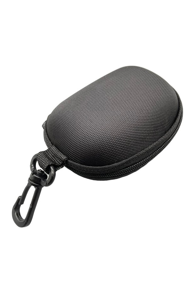 1pc Foldable Glasses Case Black Zipper Hard Eyeglass Storage Box with Hook for Sunglasses Travel Pro