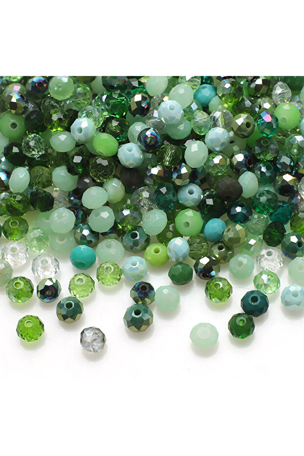 02Lv 200Pcs/Lot 6MM Mixed Crystal Glass Faceted Loose Spacer Round Beads for DIY Making Necklace Bra