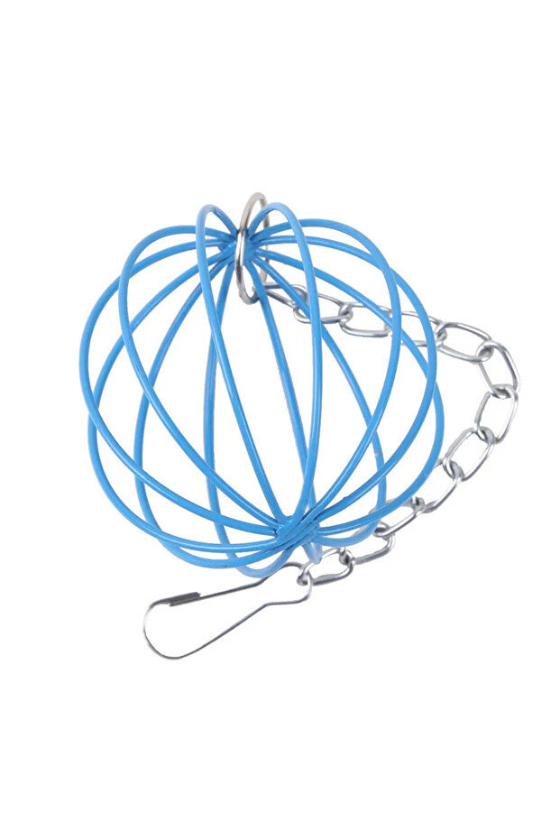 Blue Hanging Long Chain Round Rabbit Grass Ball Small Metal Hamster Grass Ball Rack Guinea Pig Grass