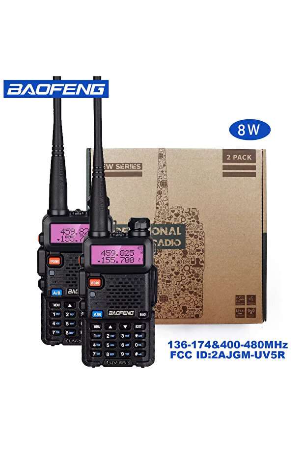 BAOFENG EURO 5R8W2PCS 2pcs BAOFENG UV-5R 5W 8W High Power Dual Band Two Way Radio Long Range Handhel