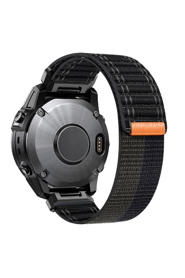26mm Black-Black 20MM 22MM 26MM Nylon Watch Band for Garmin Fenix 8 / Fenix 7 / Fenix 6 / Fenix 5 /