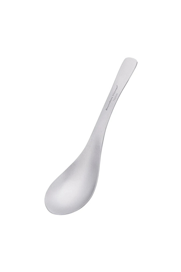 Ti1067T L Boundless Voyage Titanium Spoon with Carry Bag Outdoor Flatware Cooking Utensils for Camp