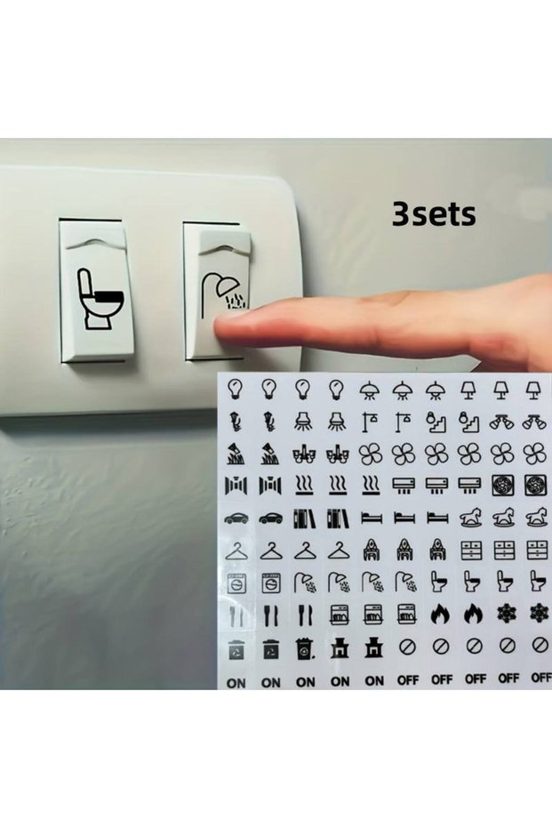 as photo Waterproof Oil-Resistant Light Switch Labels Self-Adhesive Transparent Switch Label Sticker