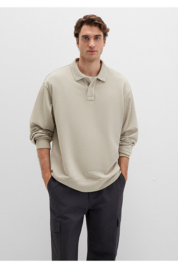Beige Polo Sweatshirt 0S10323-70146