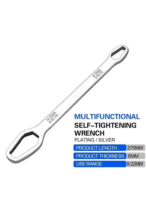 white 8-22mm Car Universal Torx Wrench 8-22mm Adjustable Self-tightening Wrench Board Double-head To
