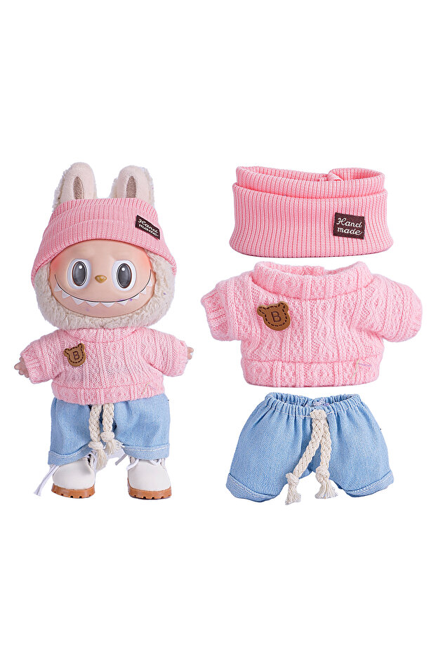 not include dolls NW591-YS-14 6.7inch Labubu Clothing Accessories Set Hat + Clothes + (Pants or Skir