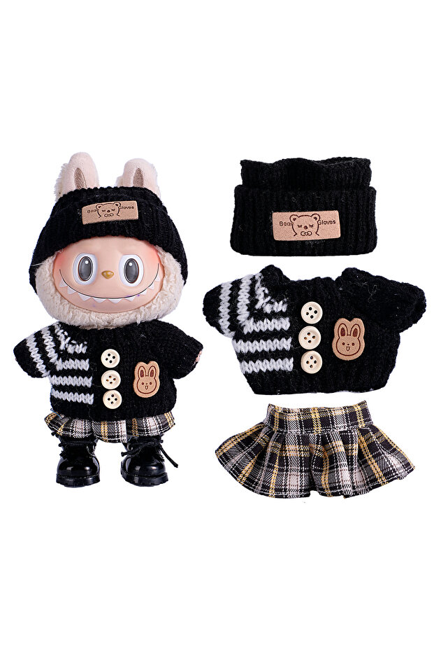 not include dolls NW591-YS-07 6.7inch Labubu Clothing Accessories Set Hat + Clothes + (Pants or Skir