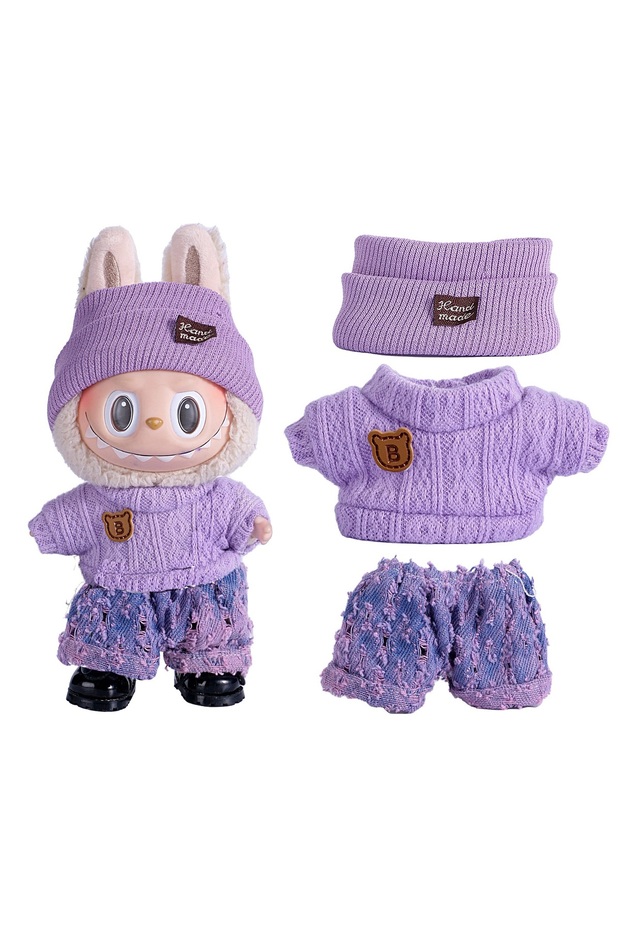 not include dolls NW591-YS-16 6.7inch Labubu Clothing Accessories Set Hat + Clothes + (Pants or Skir