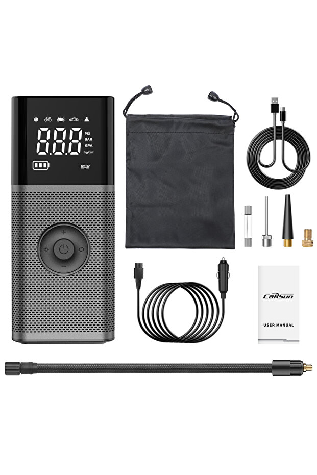 Wireless CARSUN Portable Compressor For Car Wireless Tire Inflator Rechargable Air Pump for Motorcyc