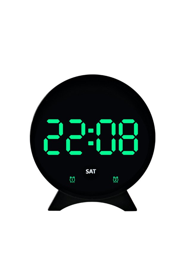 BG USB Powered DST Digital Alarm Clock TEMP Date Week Display 3-level Brightness 2 Alarms Night Mode