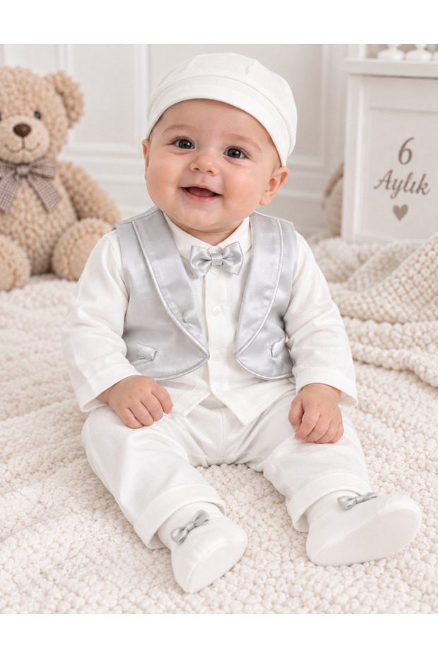 Baby Boy Tuxedo Vest Suit Mevlüt Set Baby Gift Circumcision