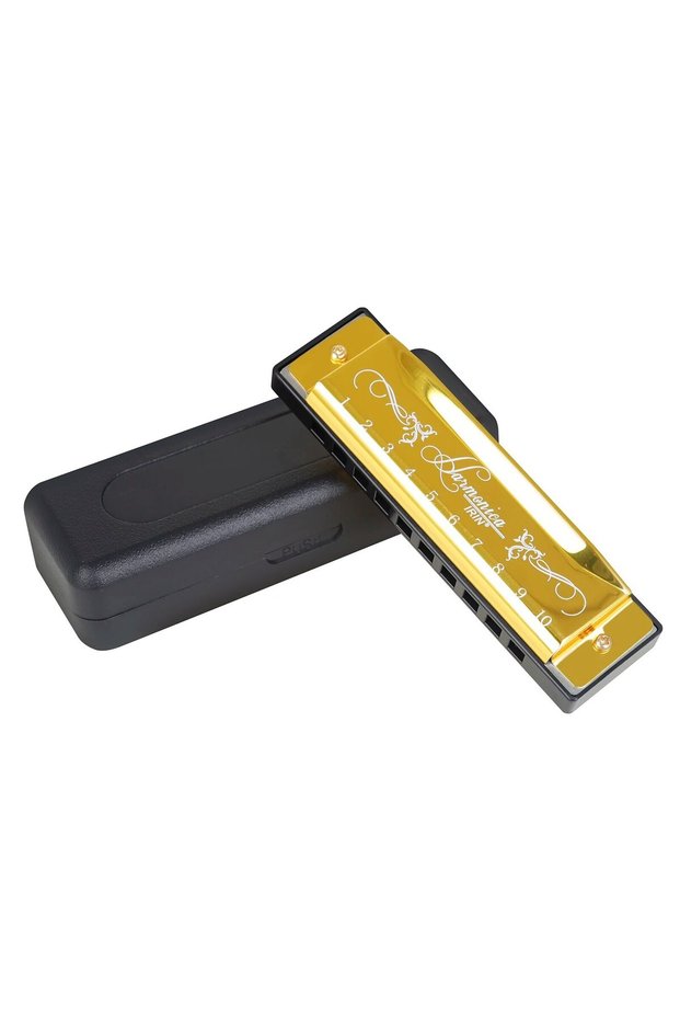 Gold IRIN 10 Hole Harmonica Colorful C Key Harmonica Woodwind Instrument Suitable for Beginners Teac