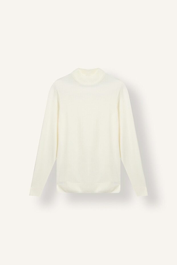Slim Fit Slim Fit Half Turtleneck Basic Plain Knitwear Sweater R1127Az23Wn
