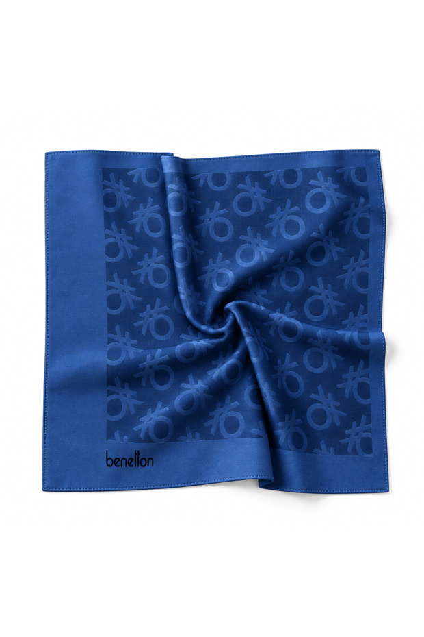 Elegante Scarf 1024 2286 Indigo Monogram Pattern