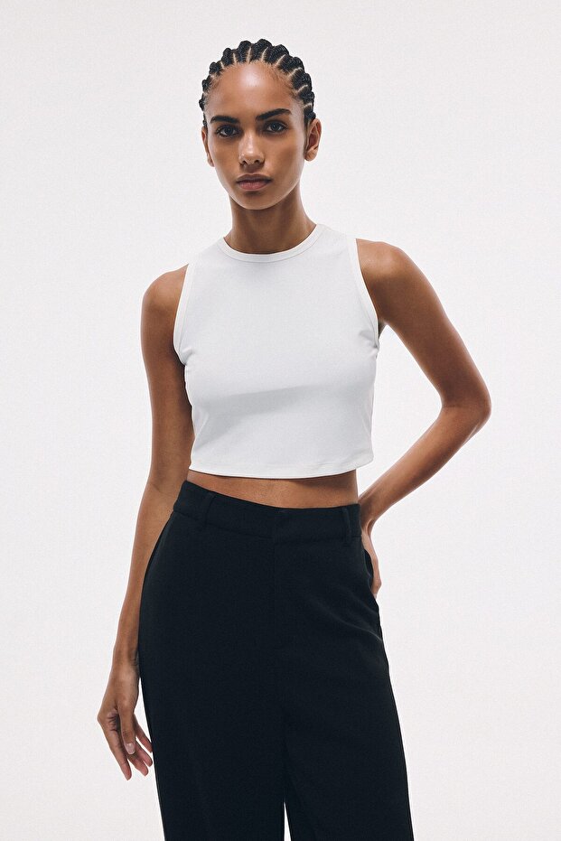 Crop Top Crew Neck Sports Athlete Tank Top E7723Ax26Sp