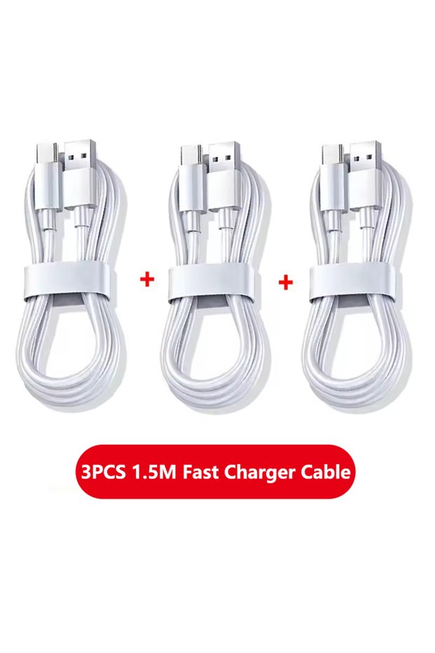 3PCS 1.5m 6A 100W Type C Fast Charging Cable Phone Charger USB C Data Cord For Huawei Mate 40 50 Hon