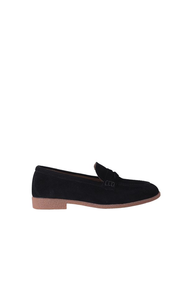 Suede Genuine Leather Penny Loafers Women Ballet Flats | Mb262150S