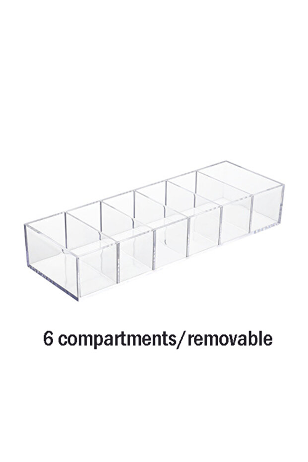 1pc 6 grid Transparent Acrylic Cosmetics Storage Box Makeup Holder Jewelry Make Up Organizer for Hom