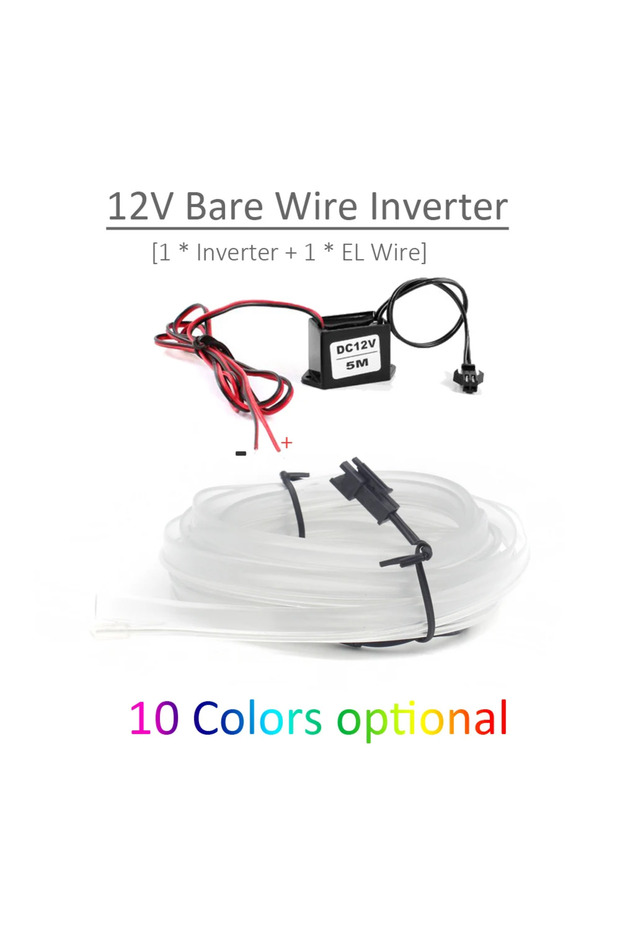 1M Green 12V Wire Inverter 1M 2M 3M 5M EL Wire LED Neon Light 3V 5V 12V EL Rope Tube LED Strip with