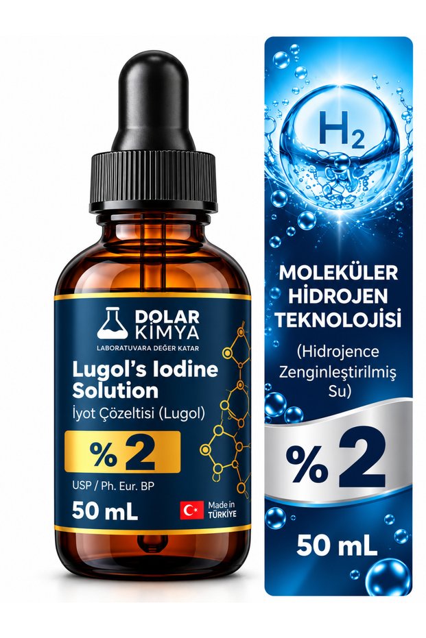 Lugol's Solution 2% | 50 ml | Glass Dropper (Pharma Grade Lugol's Solution, Iodine Drops)