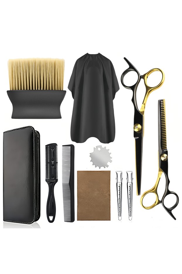 Set 03 6.0" Inches Hair Scissors Kit Hair Cutting Shears Thinning Hairdressing Haircut Comb Cape Set