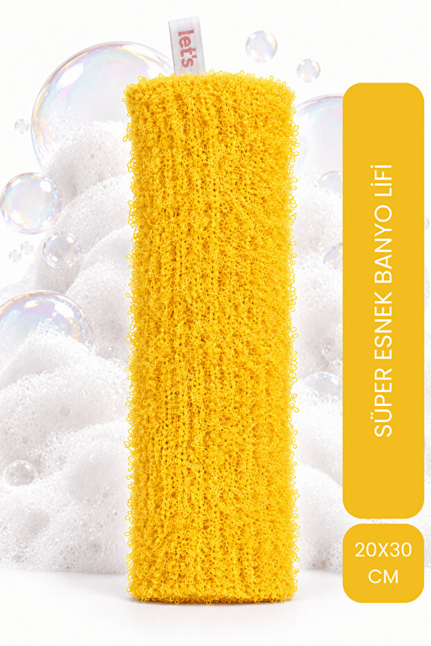 Super Flexible Yellow Bath Loofah Suitable for All Skin Types Shower Loofah - Unisex 20X30 cm
