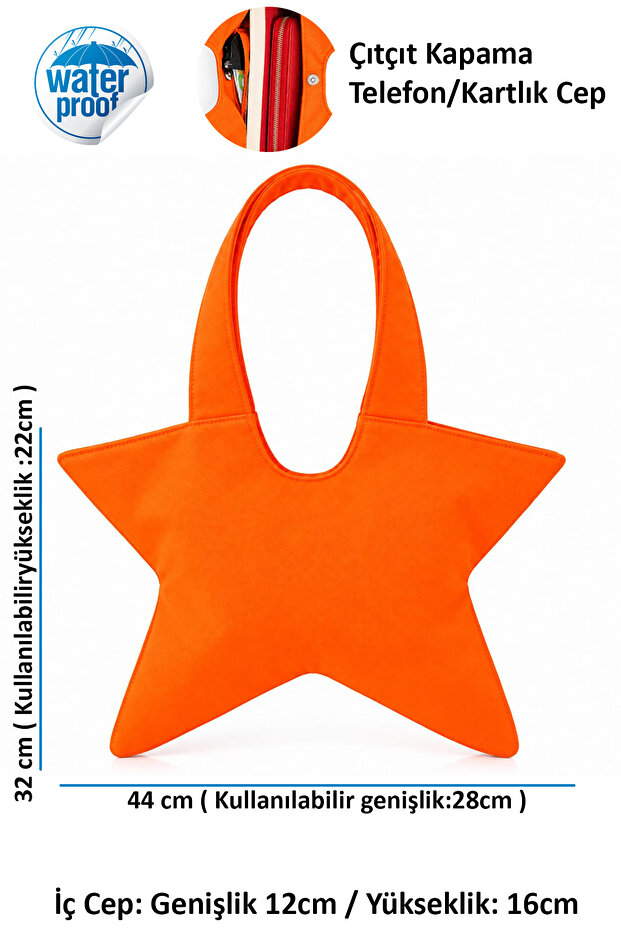 Star Bag Star Bag Special Design Shoulder Bag with Snap Fastener Inner Pocket Water-Resistant Stain-Resistant Tb052