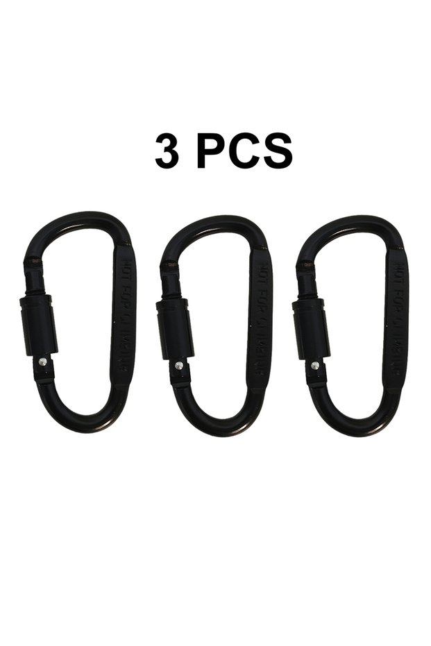 Other BK 3 PCS D-Rings Locking Carabiner Keychain Clip with Key Rings Spring Link Hooks for Outdoor