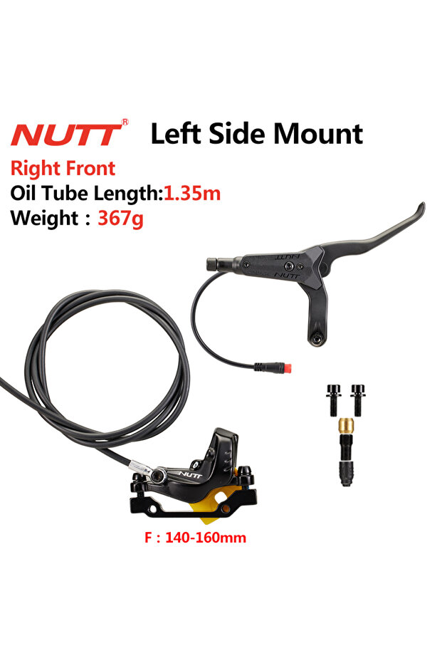 Right front NUTT 4 Piston E-Bike Electric Scooter Hydraulic Disc Brake 140 160 180mm Rotor For A5 HX